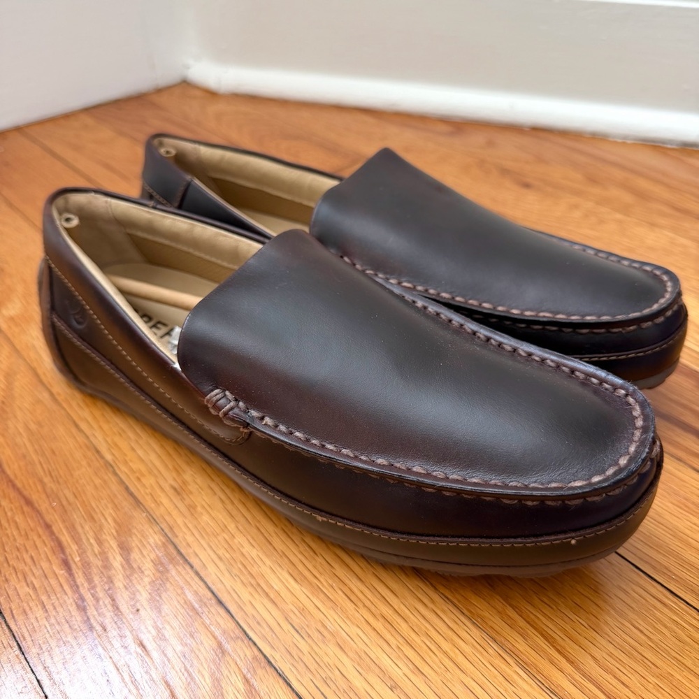 Sperry Hampden Venetian Amaretto Brown Leather Loafers Driving Shoes Size 7